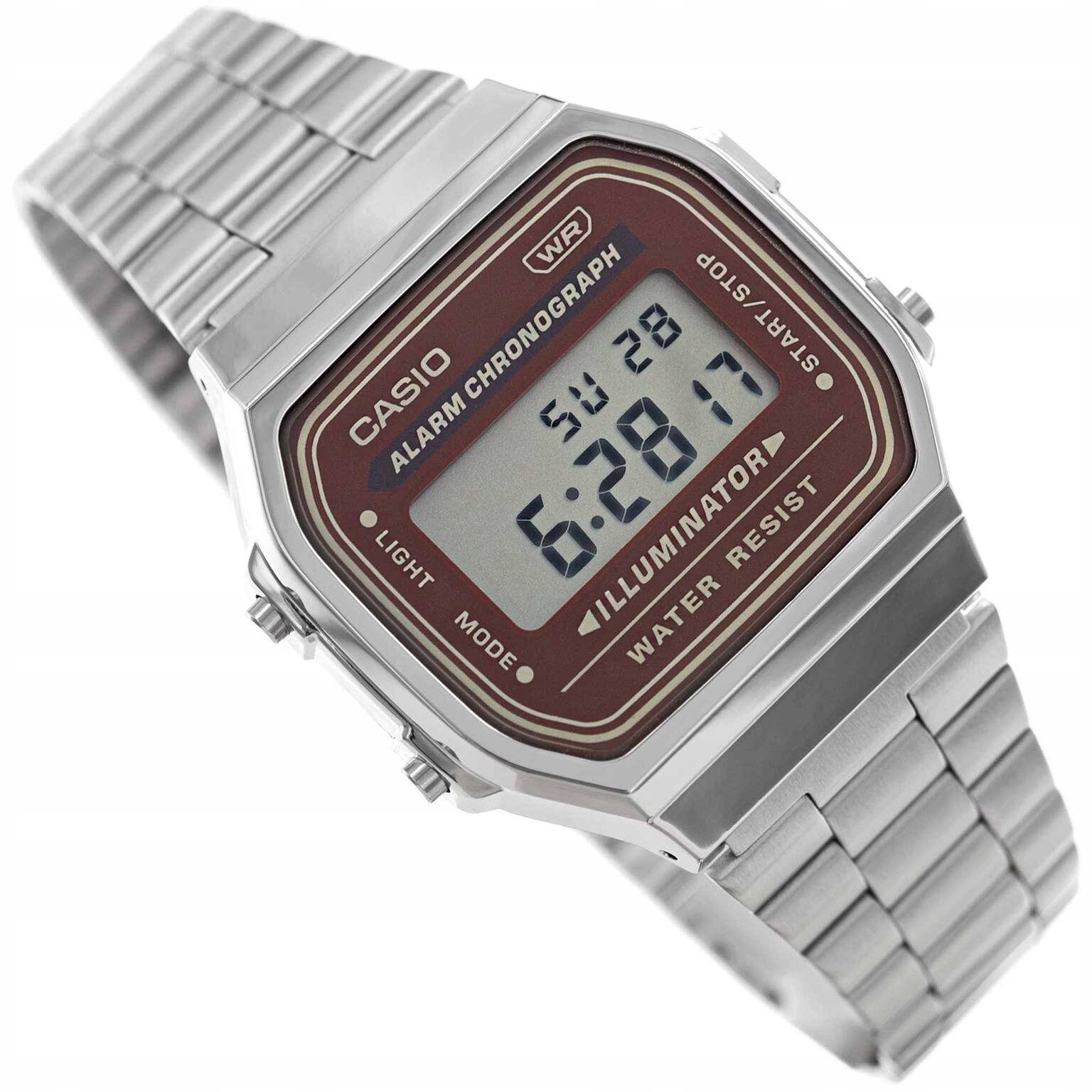 Hodinky Casio A168WA-5AYES Vintage Stříbrné Datumovka Klasická Stopka