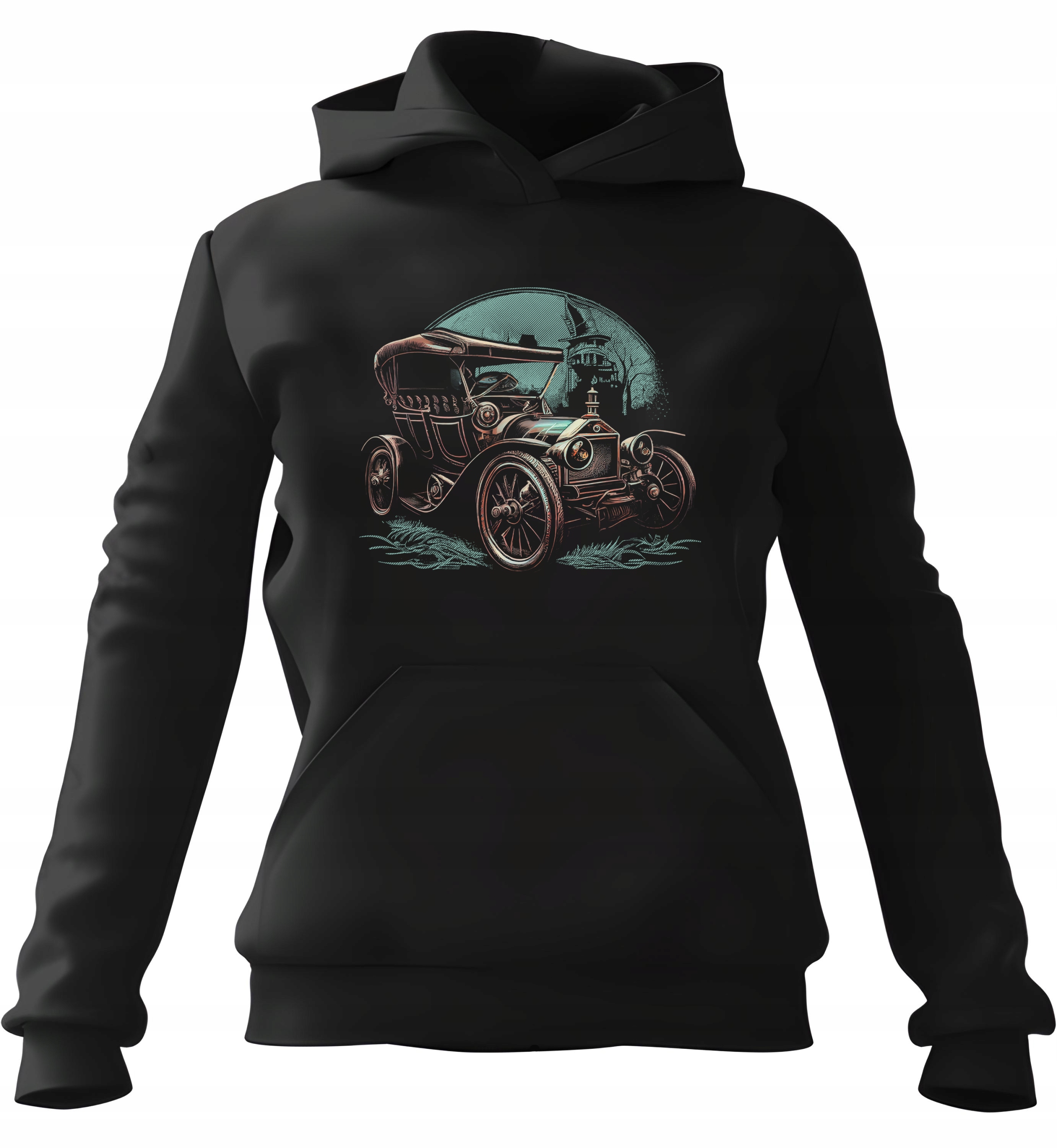 pánská mikina s kapucí Old Timer Auto Steampunk černá 2XL pro muže