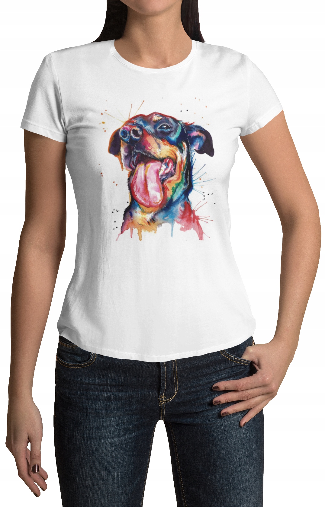 

Koszulka Damska T-shirt L Kolorowy Pies- Wzory!!