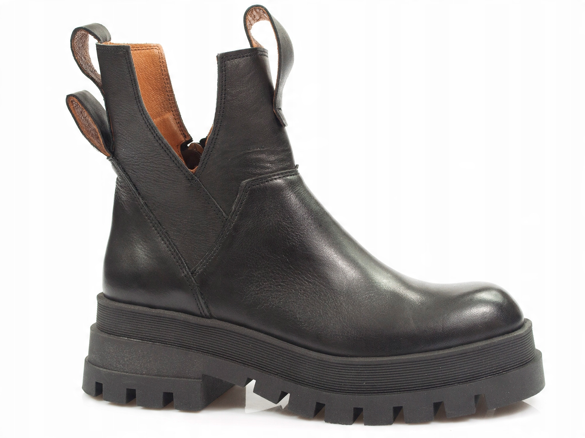 

botki Nessi skóra platforma Workery timberki buty