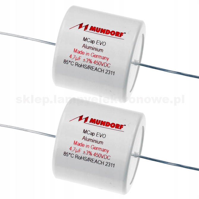 Kondenzátor Mcap Evo Alu 4.7uF 4,7uF 450V Mundorf – 2 ks – vybraný pár