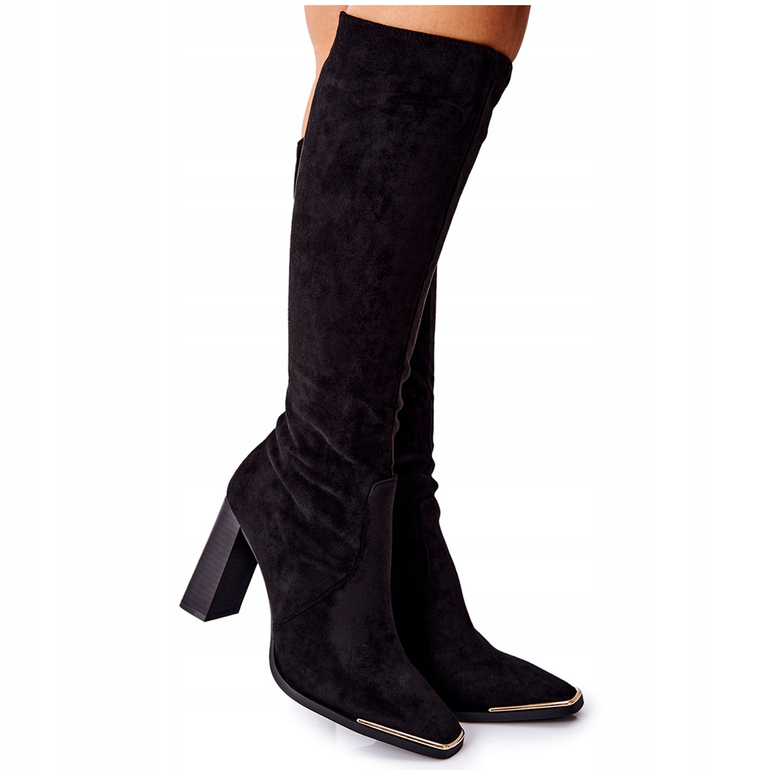 

Czarne Skóra ekologiczna Buty Kozaki PS1 r.38