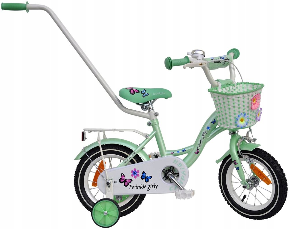 Rowerek 12" dla dziewczynki Twinkle Girly Butterflies Mint Wyposażenie