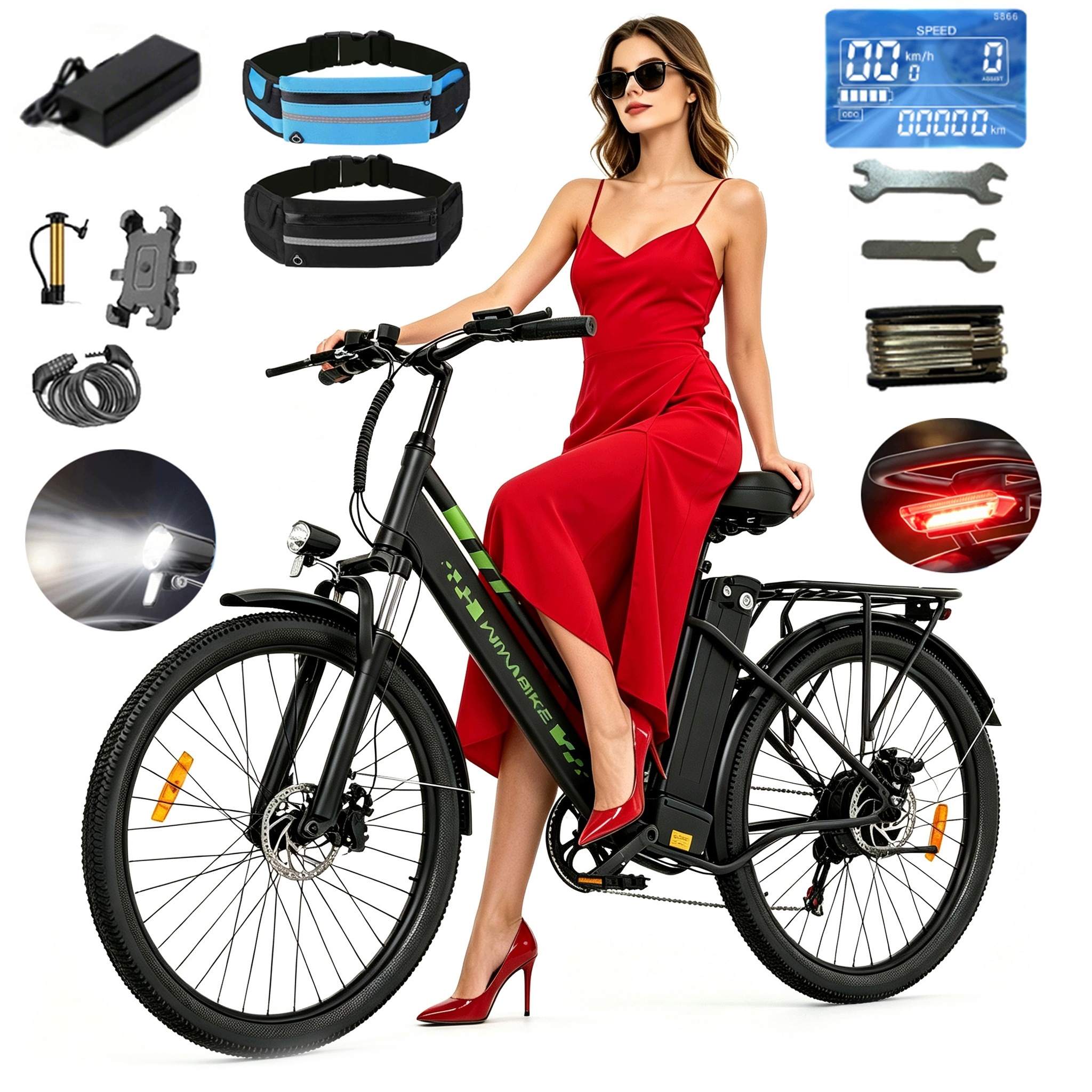 Witambike C26 Elektrokolo 250W 15AH 100km 26"Shimano 7-rychlostní Černá