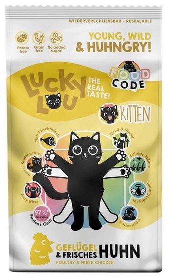 Levně Lucky Lou Food Code Lifestage Kitten Drůbeží & Kuře 1,7kg