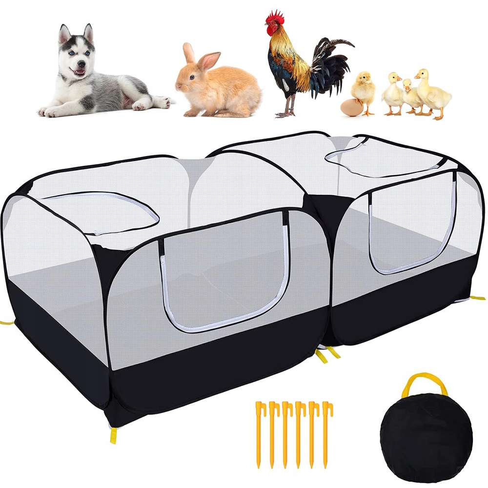 Levně Kotec pro zvířata s podlahovými deskami 175x85x64 cm skládací