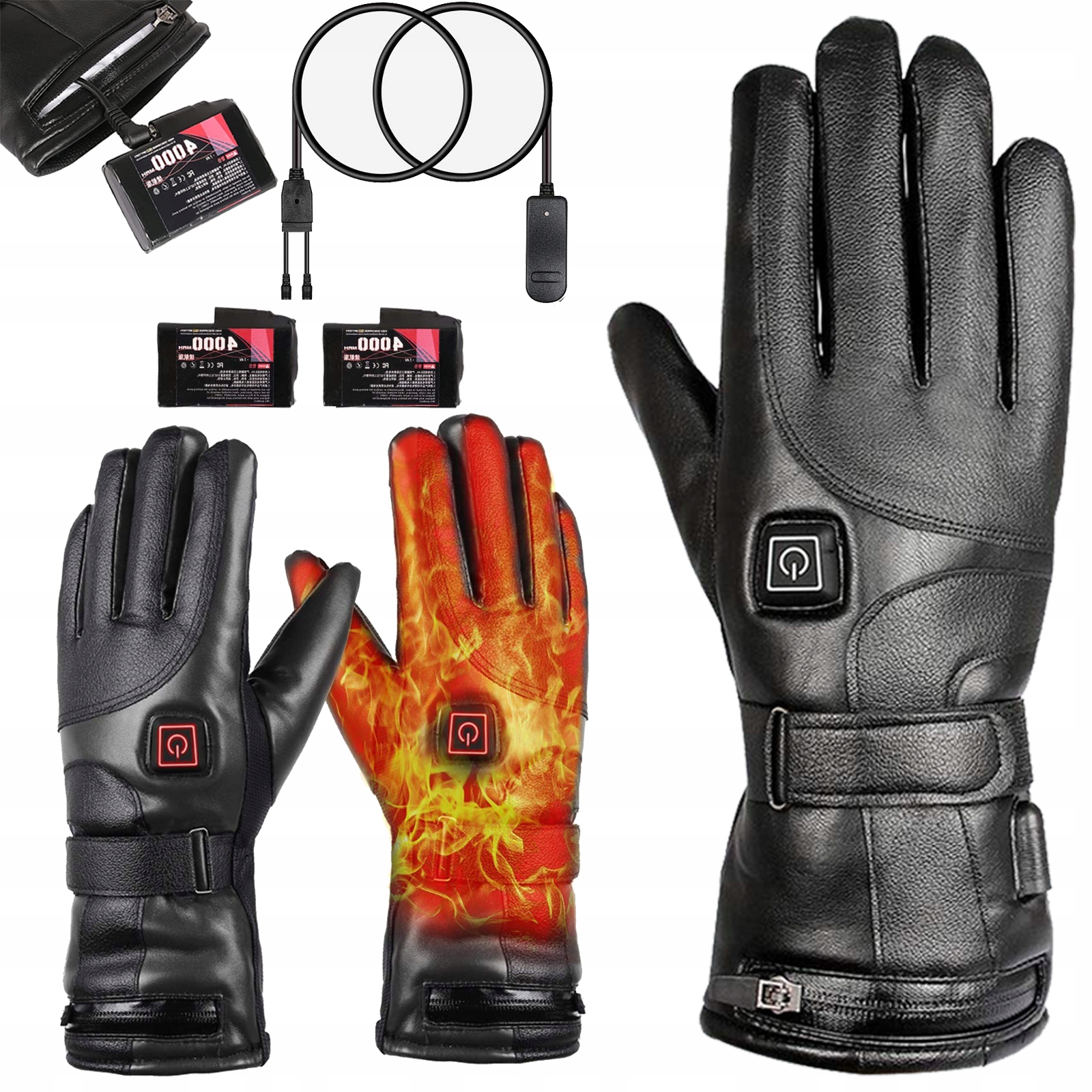 Rękawice Grzewcze Ogrzewane Rękawice Motocyklowe Ciepłe Zimowe Rękawiczki