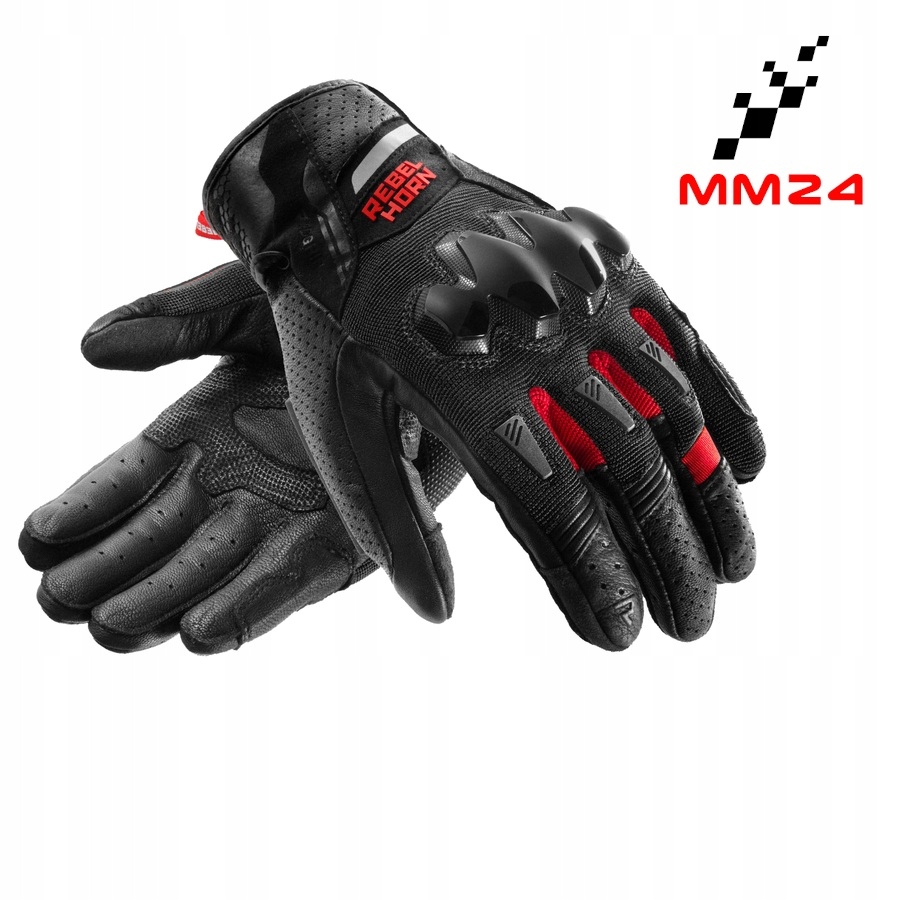 Rękawice Motocyklowe Rebelhorn Defender Krótkie Skóra Kozia Wycieraczka M