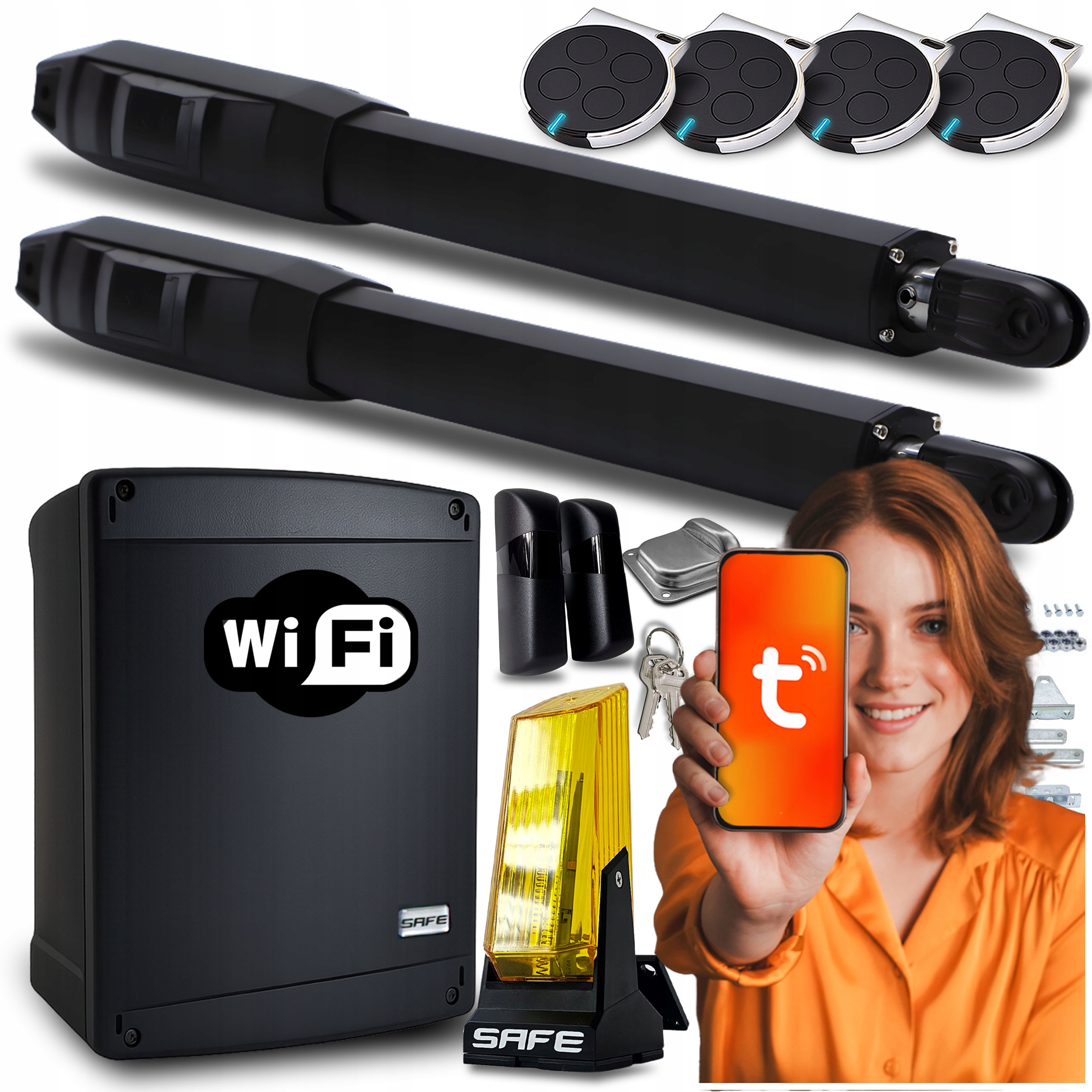 Set Pohon Pro Dvojkřídlovou Bránu Wifi Tuya ovladače automat 8 m 200 Kg