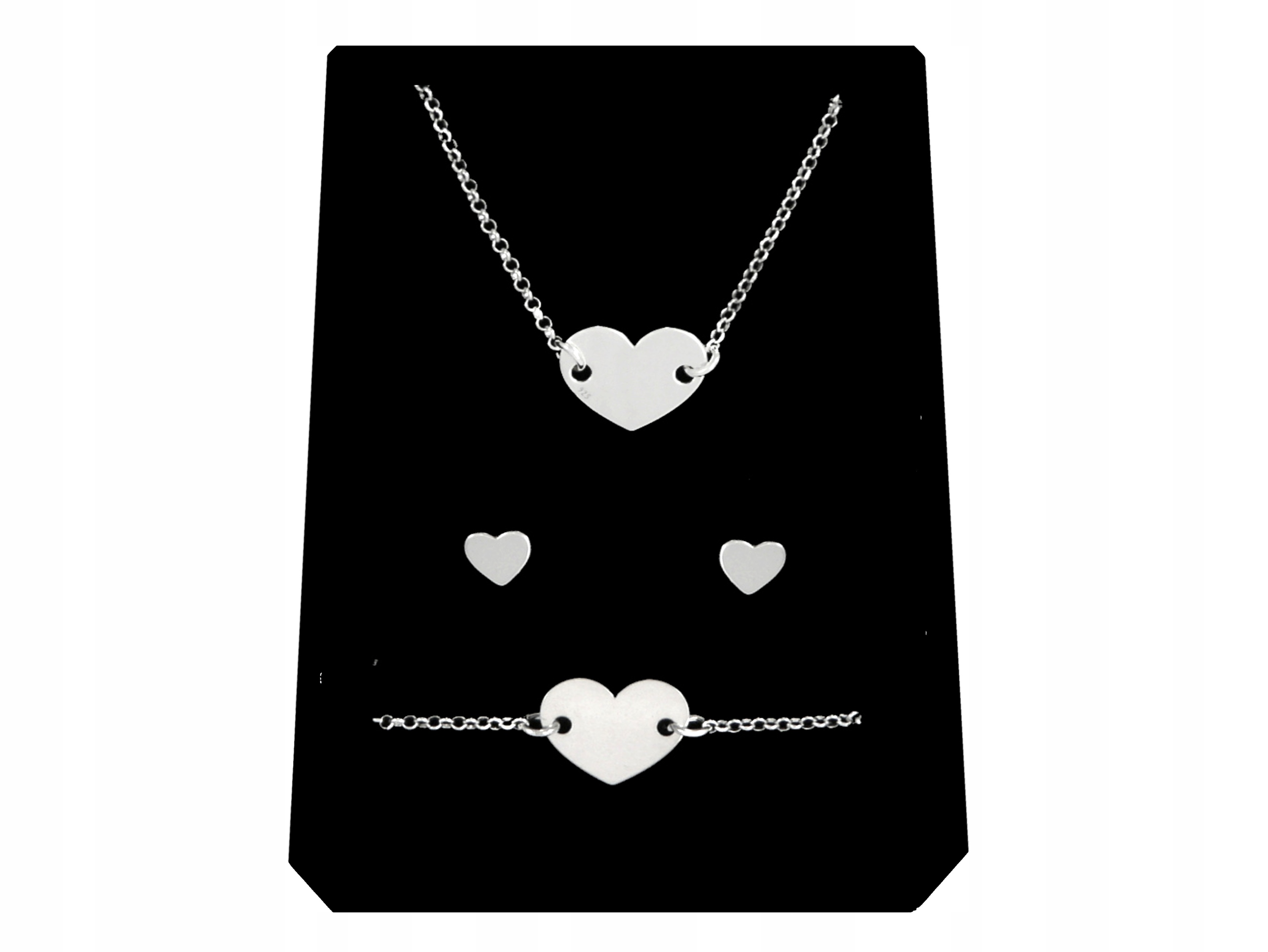 

Srebrny Komplet Celebrytka Serce srebro 925