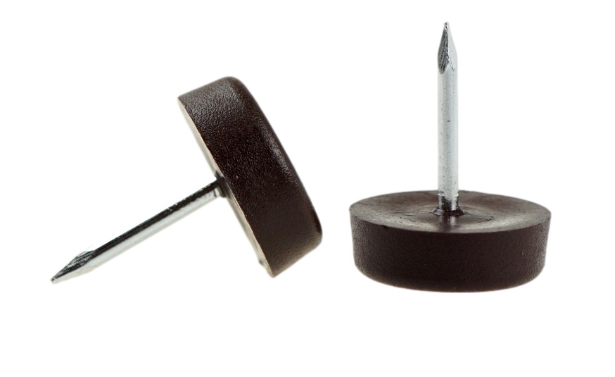 

100 x ślizgacz meblowy 15 mm z gwoździem brązowy