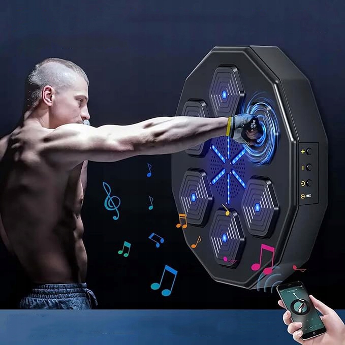 ELEKTRONICZNA MASZYNA BOKSERSKA Z MUZYKĄ I LED DO DOMOWYCH ĆWICZEŃ BLUETOOTH Stan opakowania oryginalne