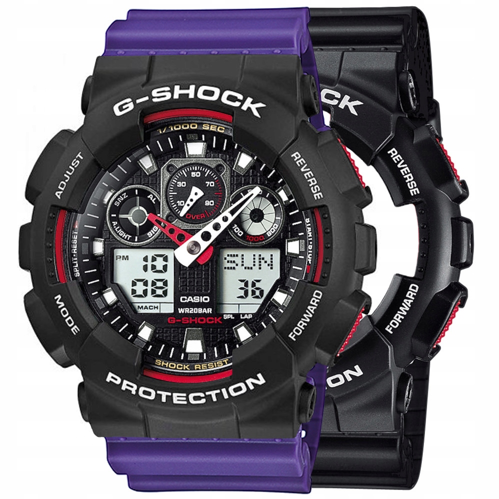 Sada G-shock GA-100-1A4ER Černá Fialová