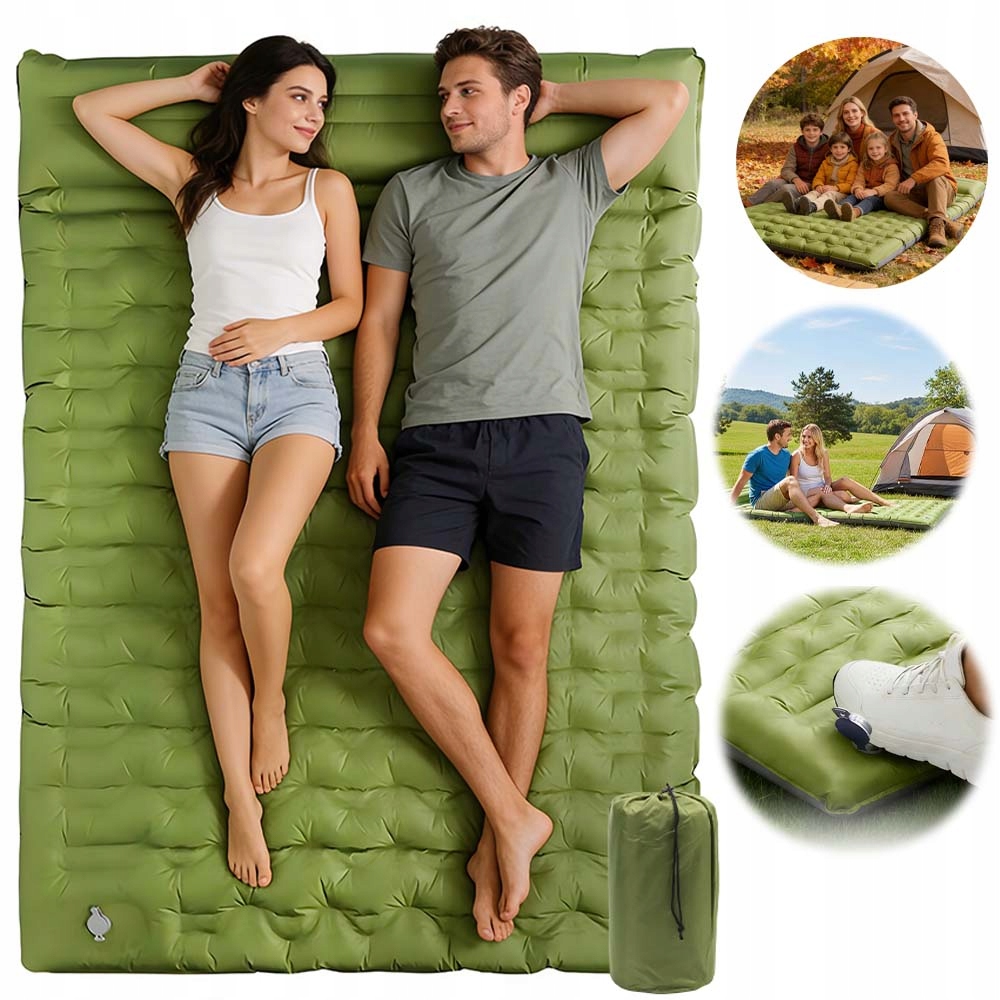 Matrace Nafukovací Dvoulůžková Podložka Ultralehká Karimatka 200*140*13 CM Přenosná