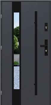 DRZWI ZEWNĘTRZNE STALOWE FUTURE 01 BLACK RELING L