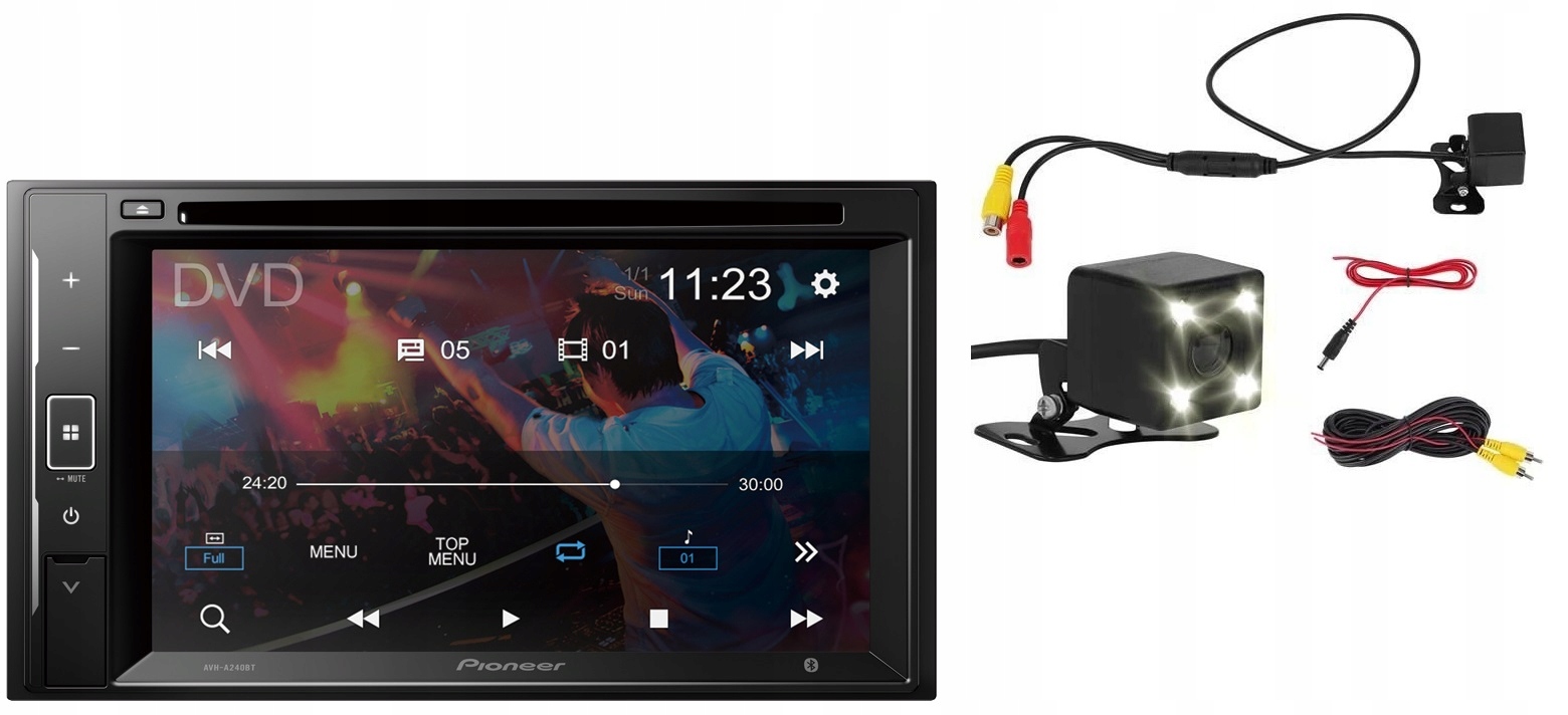 Pioneer AVH-A240BT Autorádio 2DIN DVD CD Bluetooth cúvacia kamera