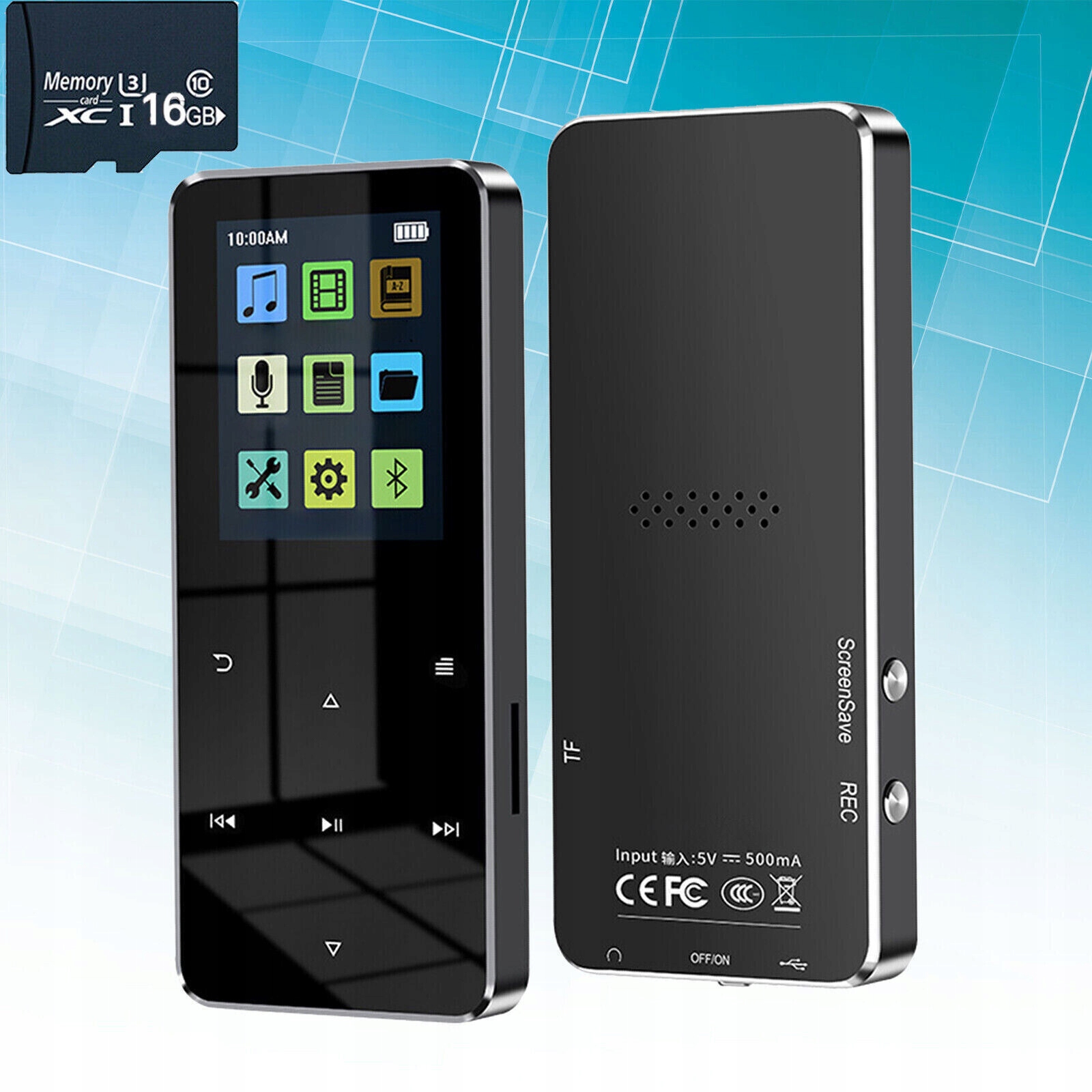 ODTWARZACZ MP3 16 GB, PRZENOŚNY ODTWARZACZ MP3 WALKMAN Z GŁOŚNIKIEM, RADIO Obsługa kart pamięci tak