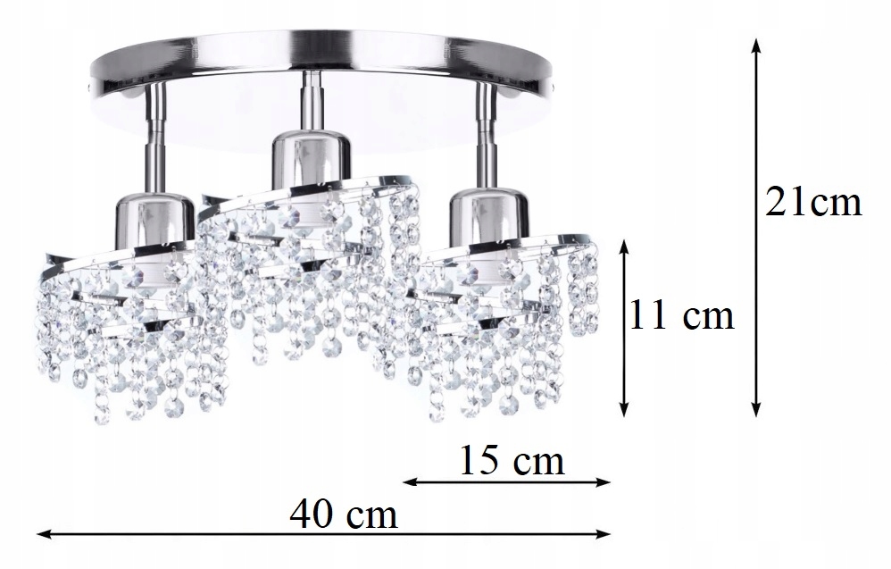 Lampa Wisząca Nowoczesna Żyrandol Kryształowa Kolor chrom