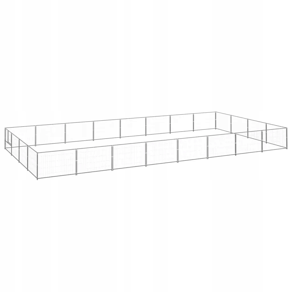 Levně Kotec pro psa, stříbrná, 32 m², ocelová