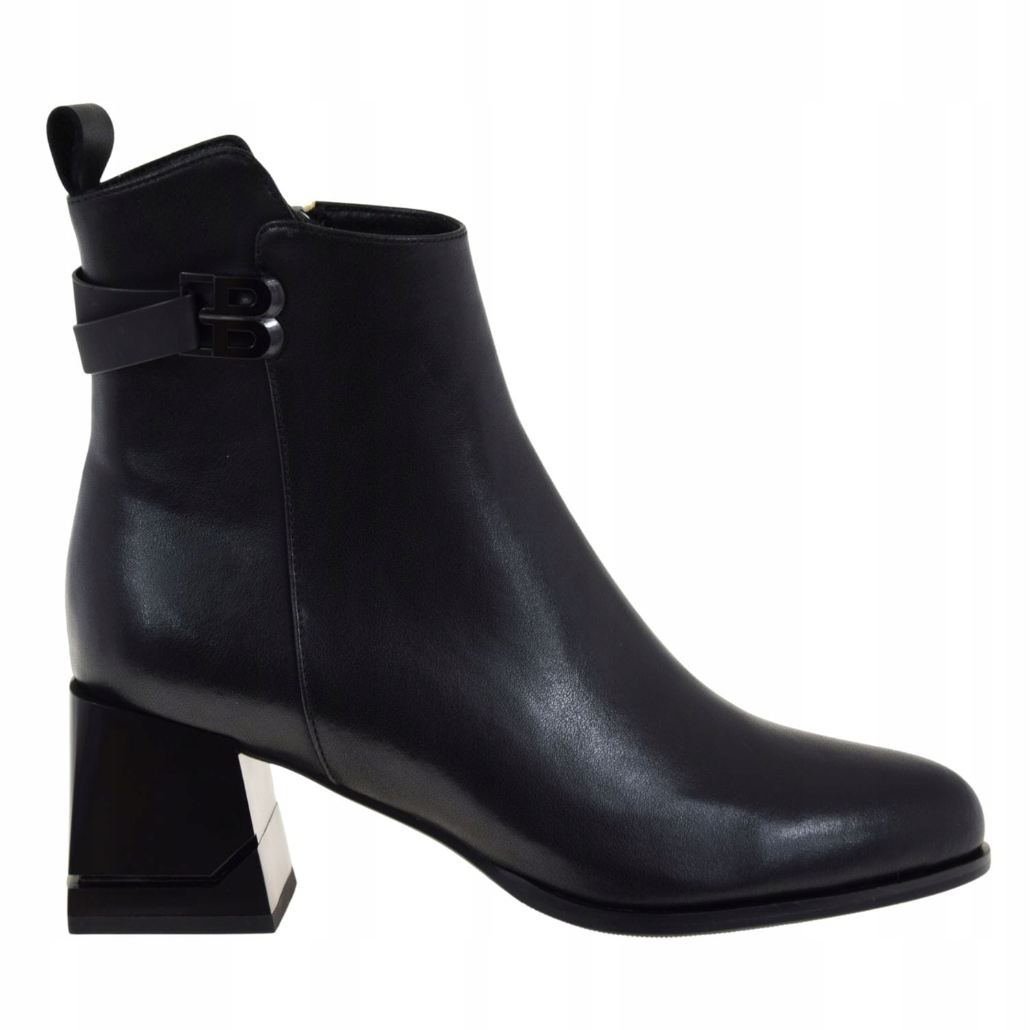 Elegantní černé dámské kotníkové boty Cambell 25-55323BK kožené na podpatku, velikost 38