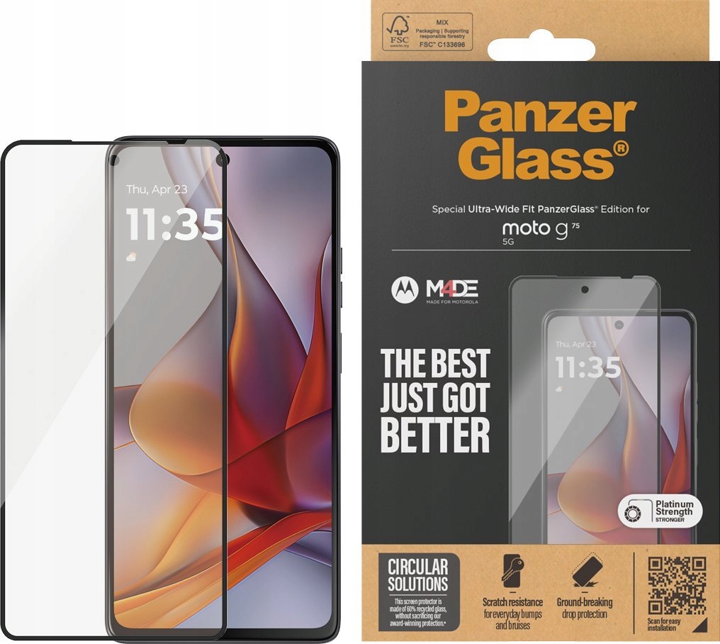 PanzerGlass Ochranné sklo na displej Motorola moto g75 5G Ultra-Wide Fit 6597