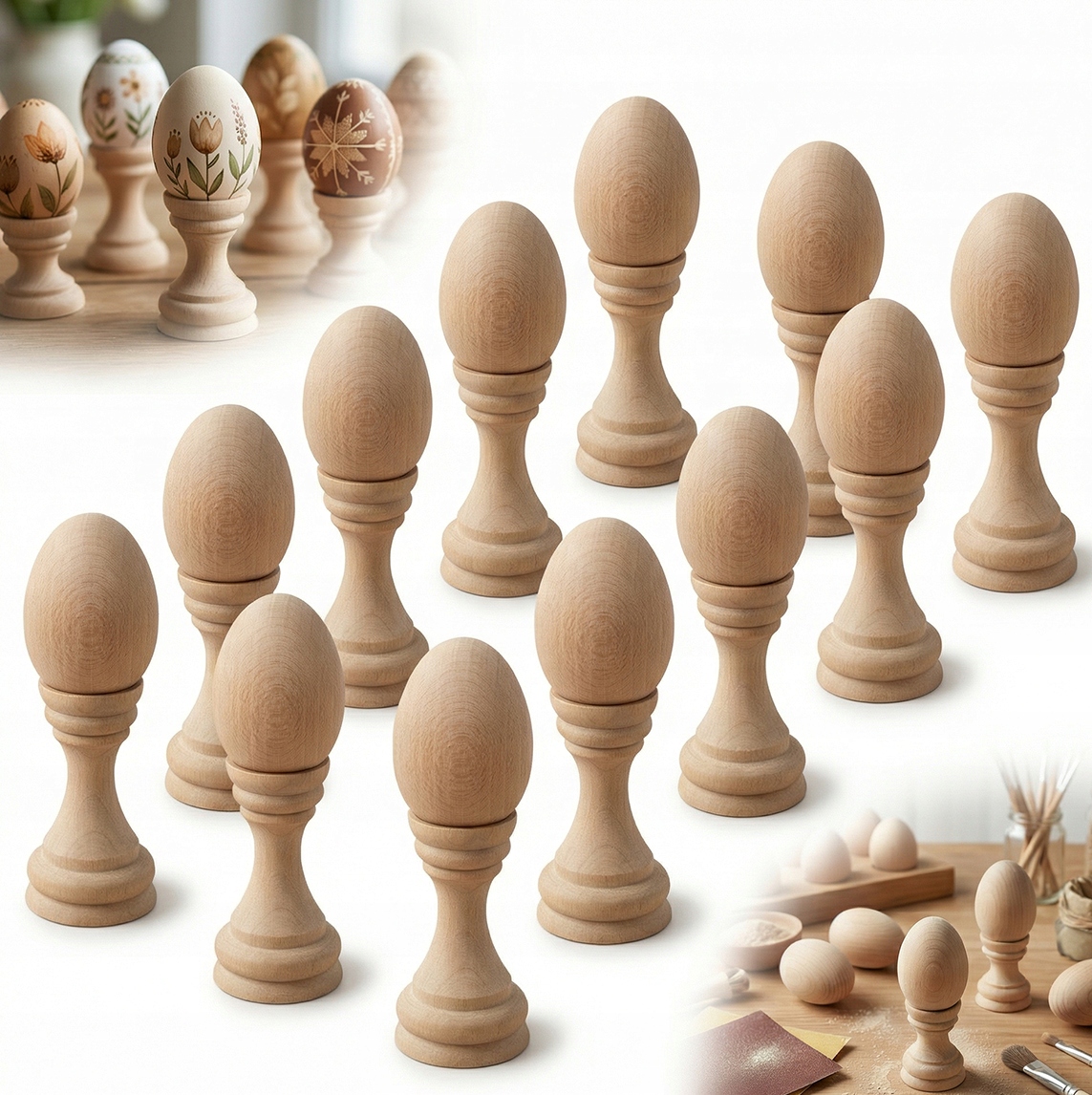 Sada 50 sad Buk Jajko 6 cm Sklenička 7,5 cm základna pro Decoupage