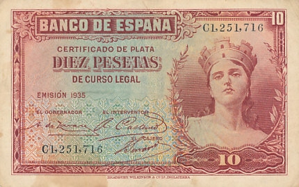 [MB31274] Hiszpania 10 pesetas 1935