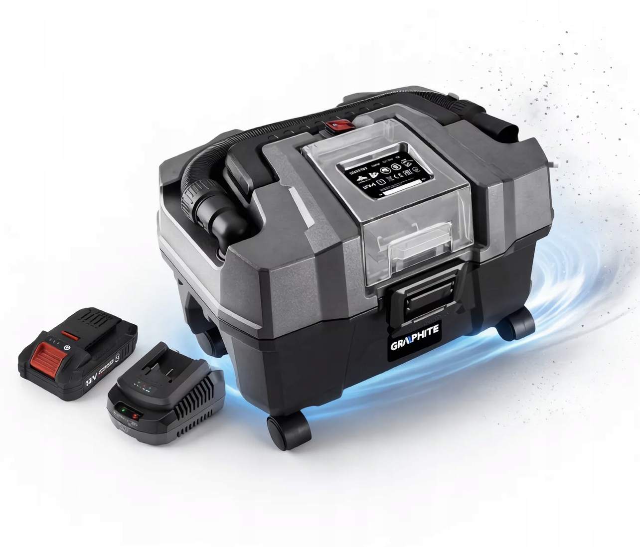 Graphite Vysavač 58GE105 18V Li-ion 10L Akumulátor 4AH Sada