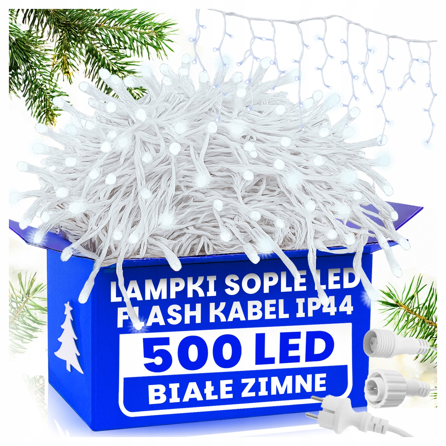 Rampouchy Led Záclona 500 Diod Bílé Studené Flash Efekt Vánoční Světla IP44