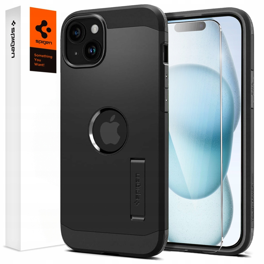 Pouzdro Spigen pro iPhone 15, pancéřové pouzdro Tough Armor MagSafe Sklo na displej
