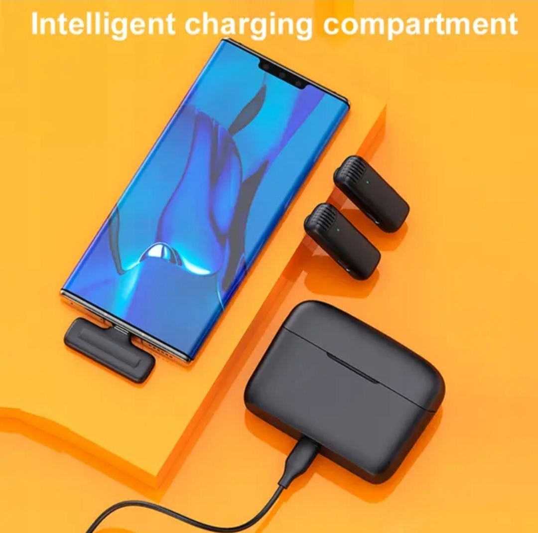 2X MIKROFON KRAWATOWY BEZPRZEWODOWY USB-C + ETUI Informacje o bezpieczeństwie CE