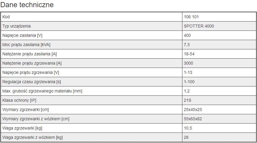 Zgrzewarka inwertorowa SPOTTER 4000 WELDMAN Brand Weldman