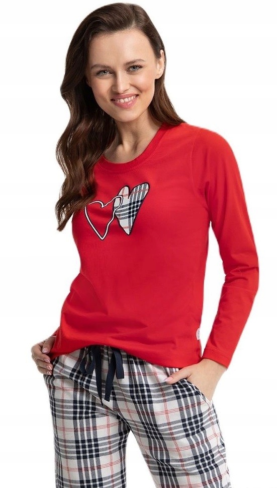 Dámské Pyžamo 657 Dr XXL červená/bílá