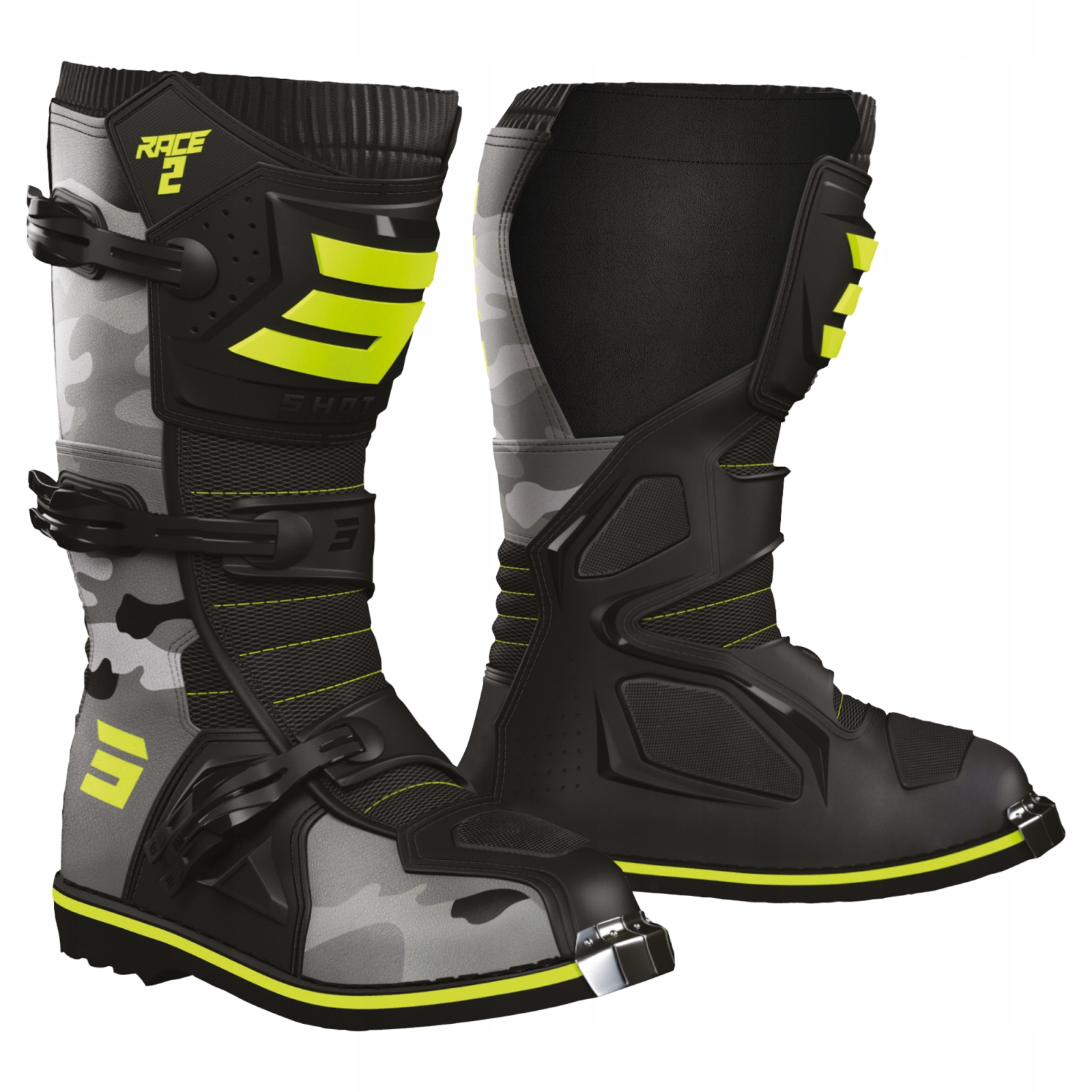 Topánky cross Shot Racing Race 2 Kid Camo/Žltá fluo 39