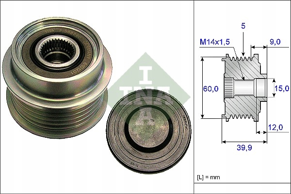 INA 535 0180 10 Kolo pasowe alternator Producent czesci INA
