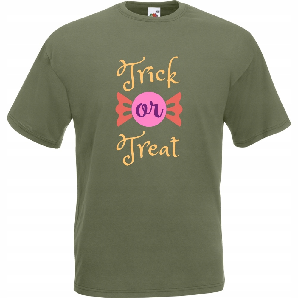 

Koszulka trick or treat halloween XL oliwkowa
