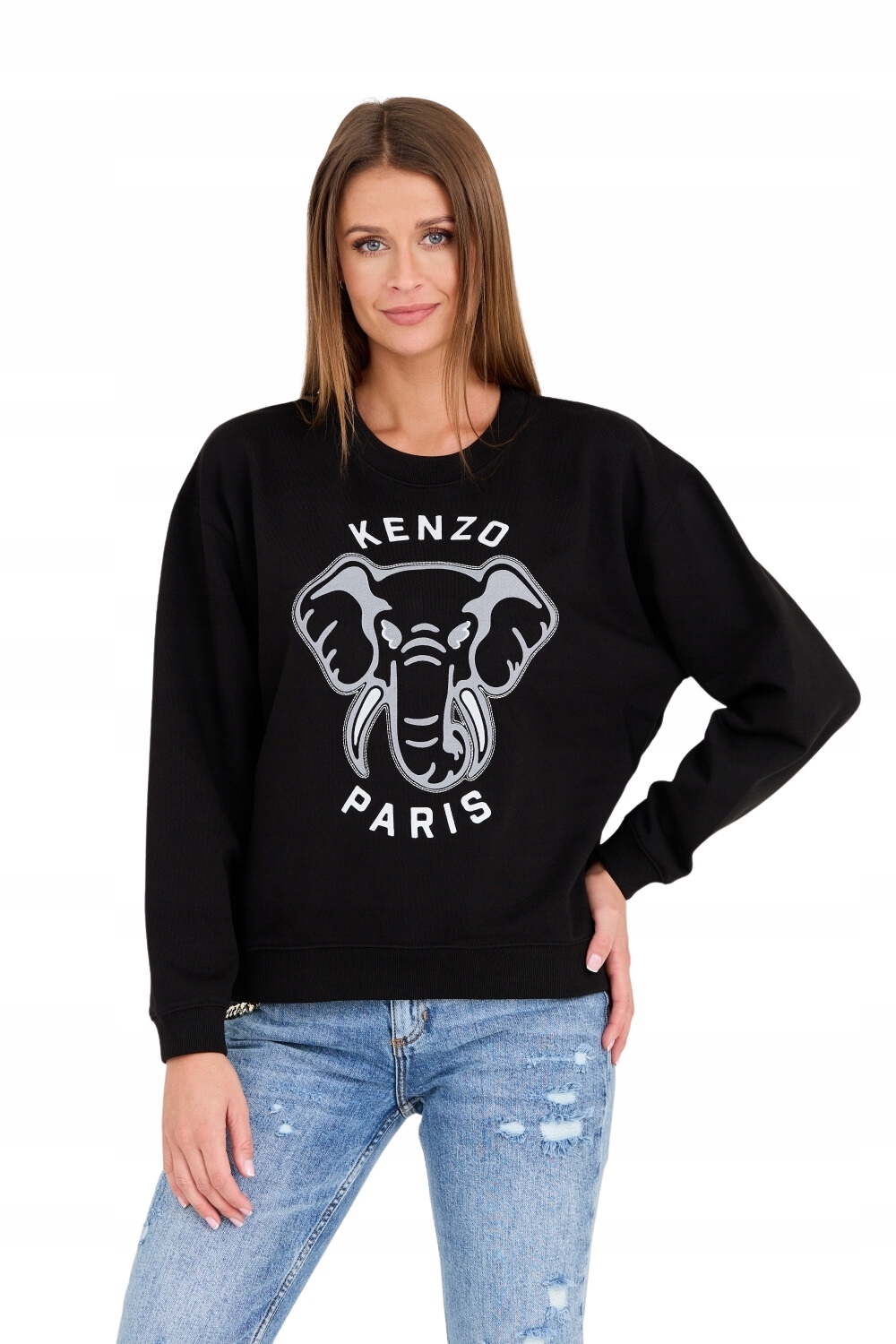 Kenzo Černá Mikina Varsity Jungle' Elephant Embro L