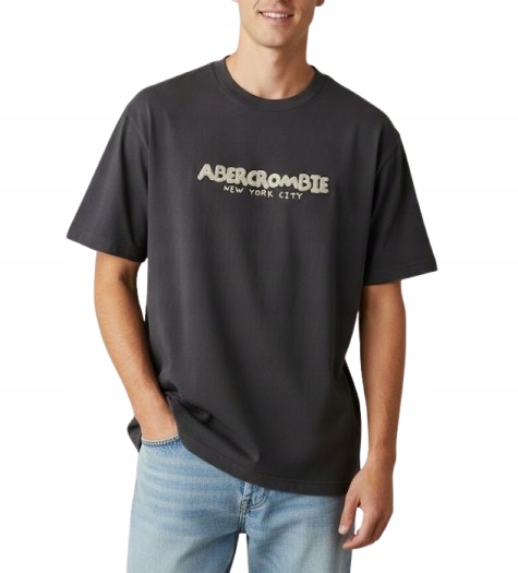 t-shirt Abercrombie&Fitch koszulka XL soft grafitowa premium