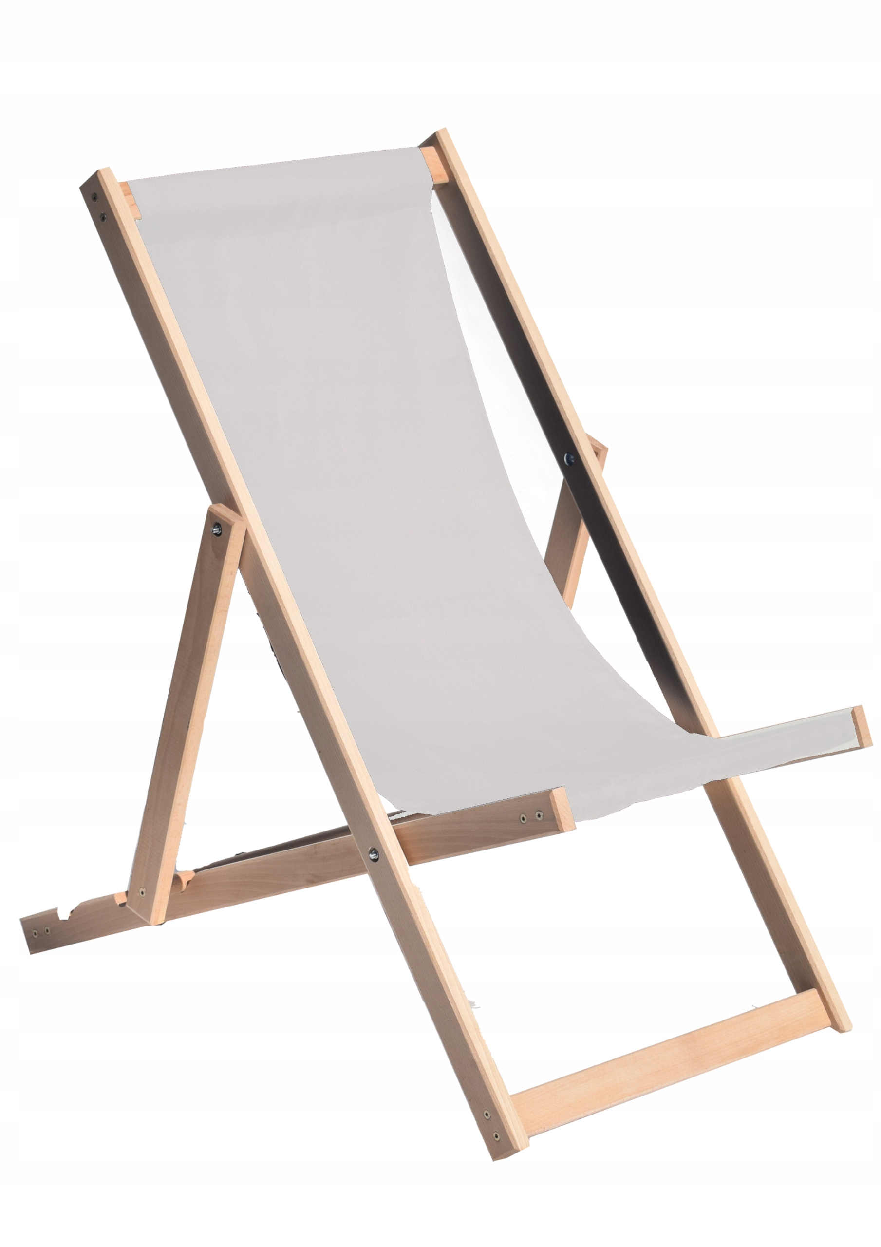 Leżak Drewniany Plażowy, Ogrodowy Składany Szary 3 Pozycje Producent