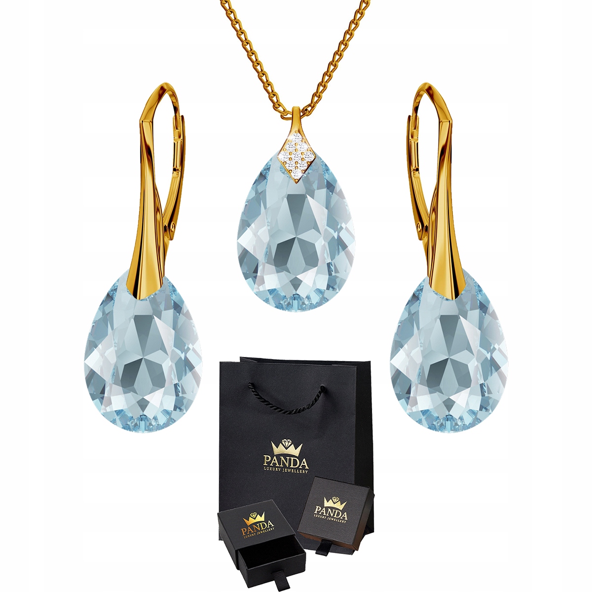 

Pozłacany Komplet Biżuterii Swarovski Srebro 925