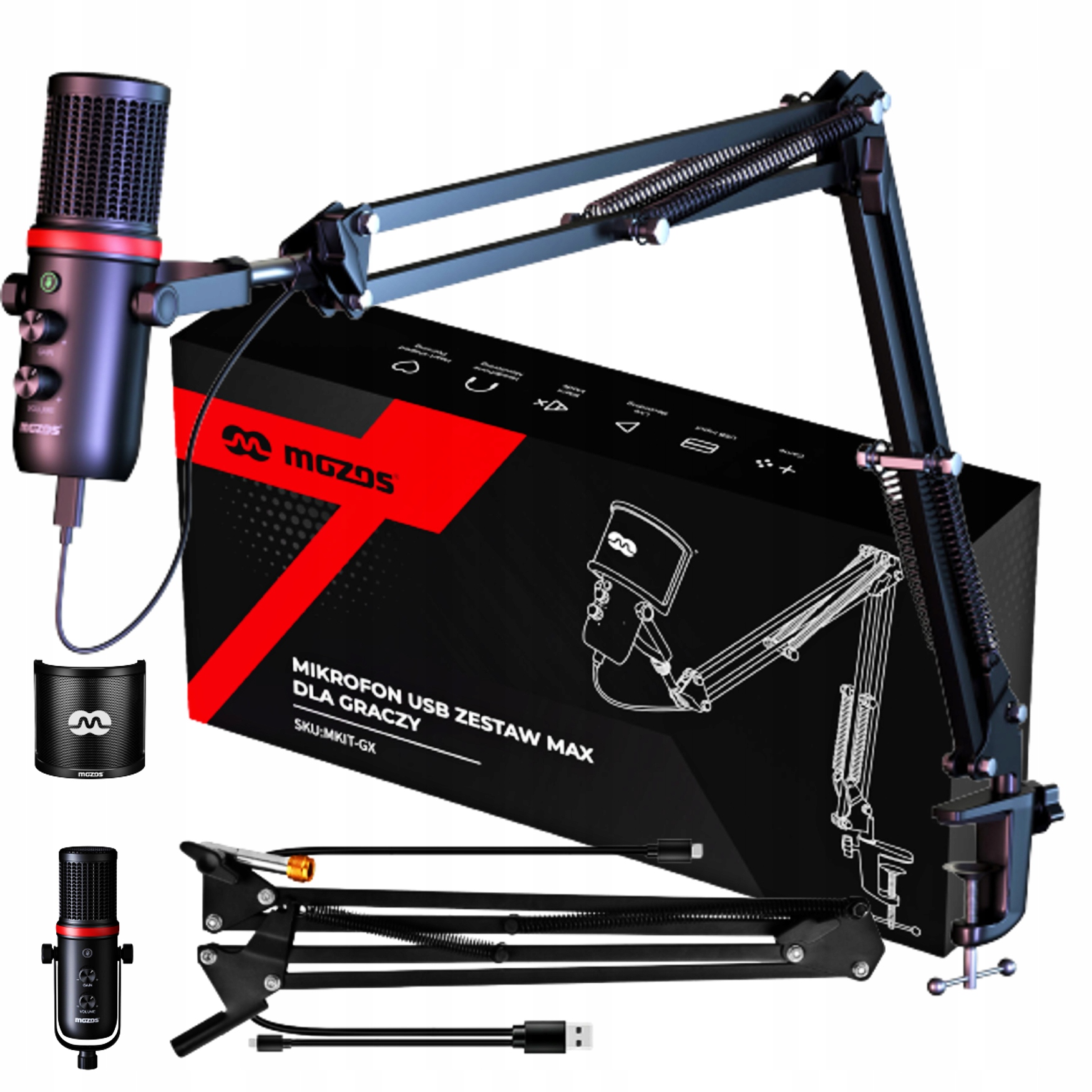 

Mikrofon Usb Mkit-gx Zestaw Statyw Studyjny Gaming