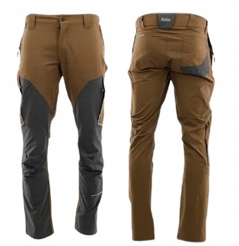 Spodnie męskie brązowo-szare Lightflex stretch Bhp mocne z kieszeniami 50-M