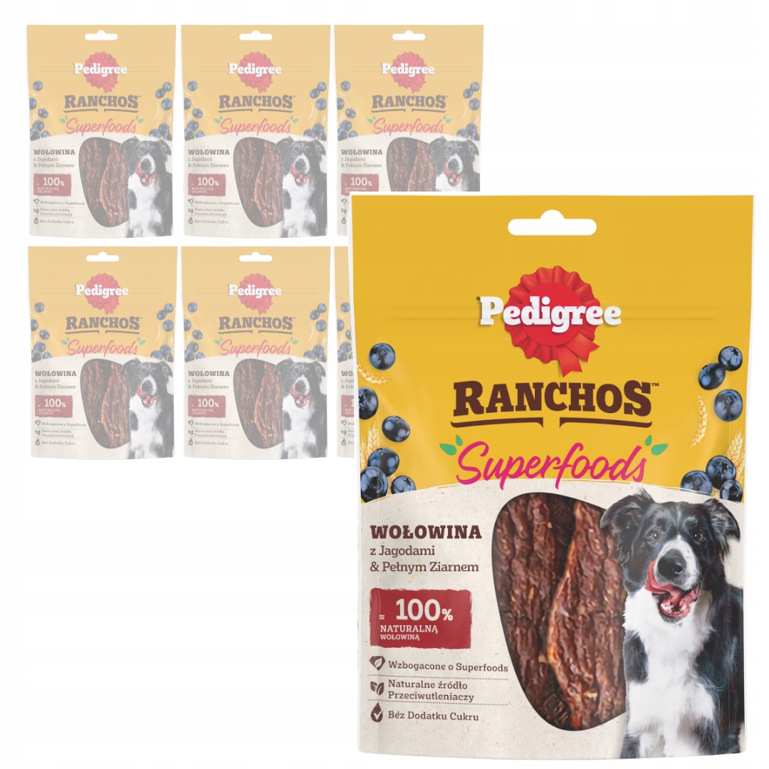 Levně Pedigree Ranchos Superfoods 7x70g Hovězí a lesní plody Psí Pamlsek