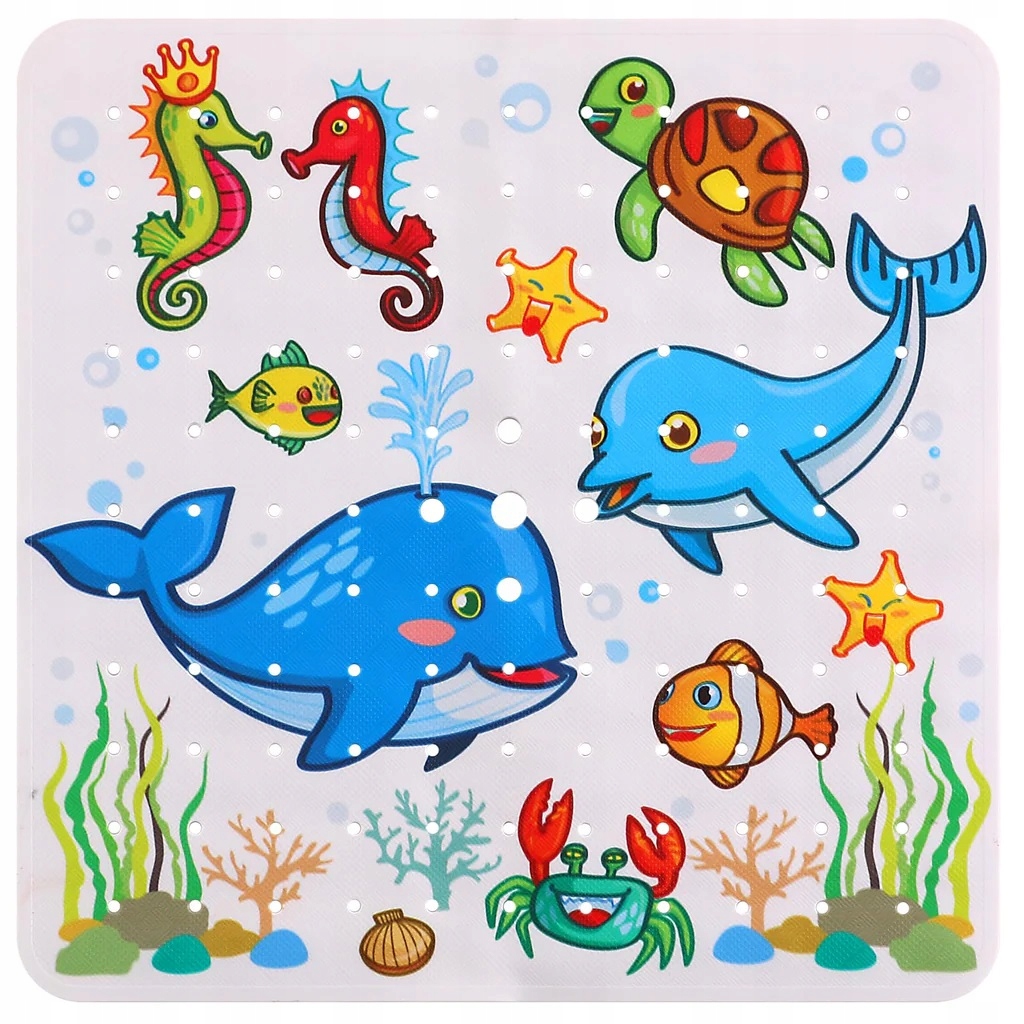 ANTYPOŚLIZGOWA MATA POD PRYSZNIC BRODZIK 53x53 WZORY DLA DZIECI