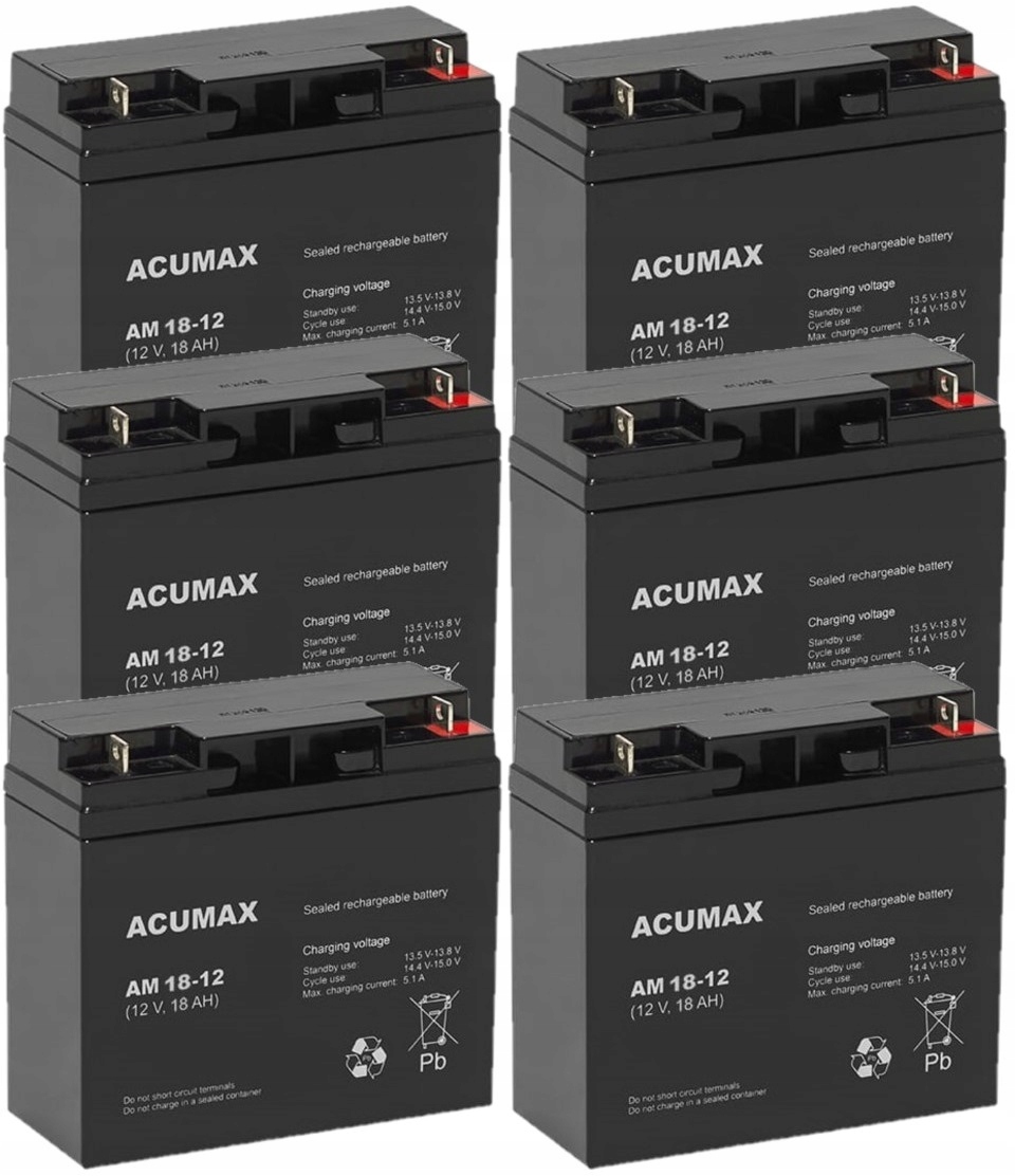 TBC70 BATERIE ZESTAW AKUMULATORÓW DO UPS APC EATON POWERWALKER 6x AM 18-12