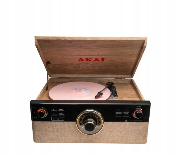 Gramofon Akai ATT-300CC Manualny paskowy Bluetooth CD Kasety Usb Brązowy