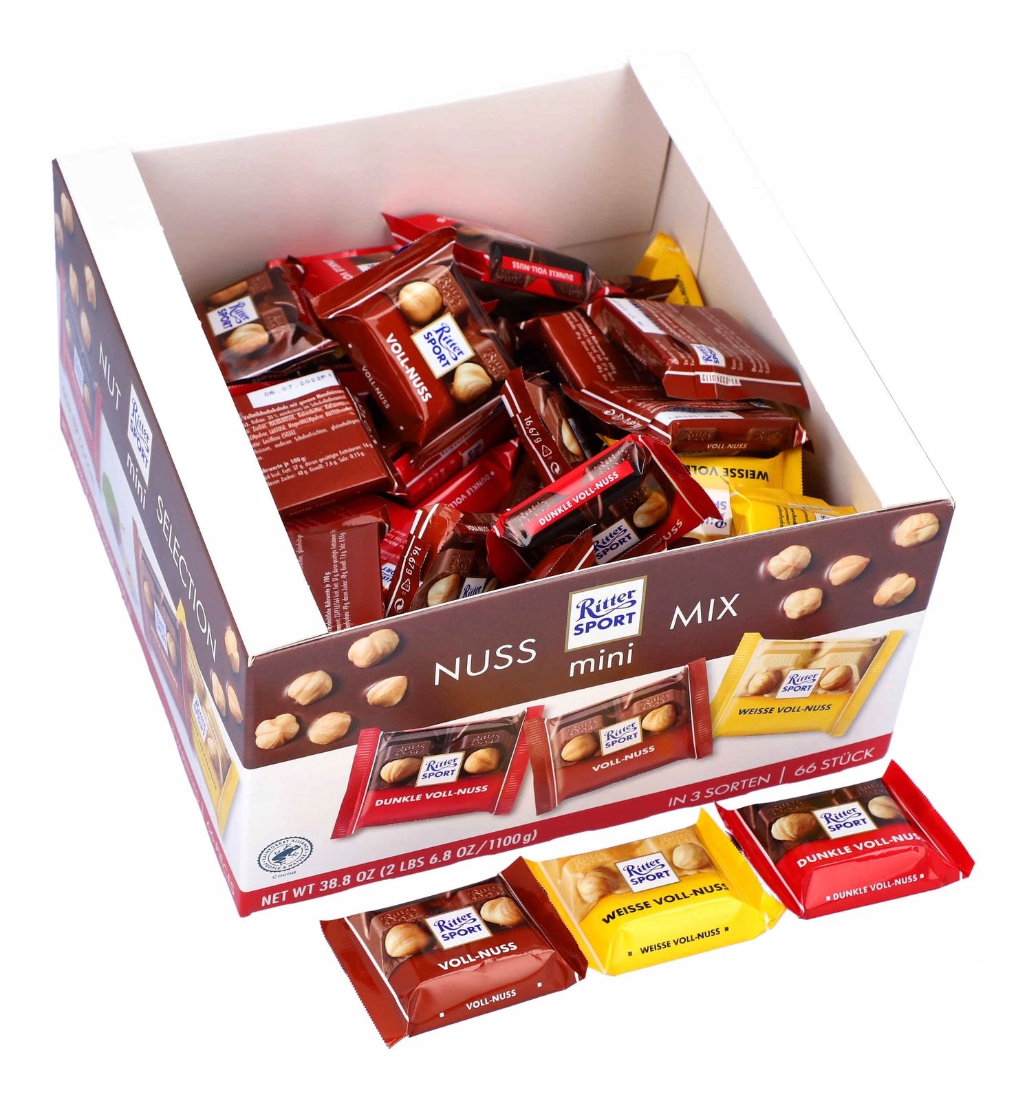 Levně Čokoládky na kávu Ritter Sport mini s ořechy