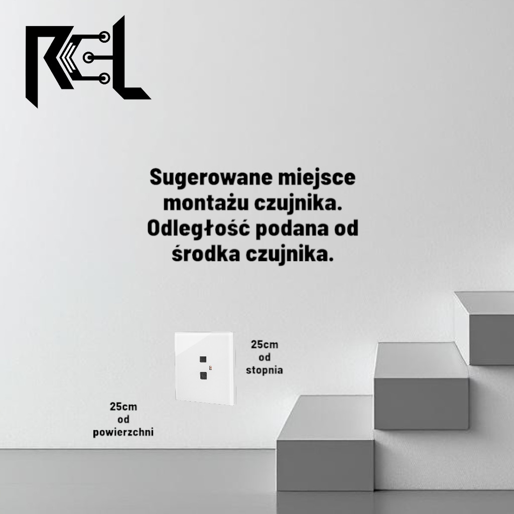 Czujnik odległości RCL-System RG_1_GLASS_BLACK wbudowany czujnik światła Marka RCL-System