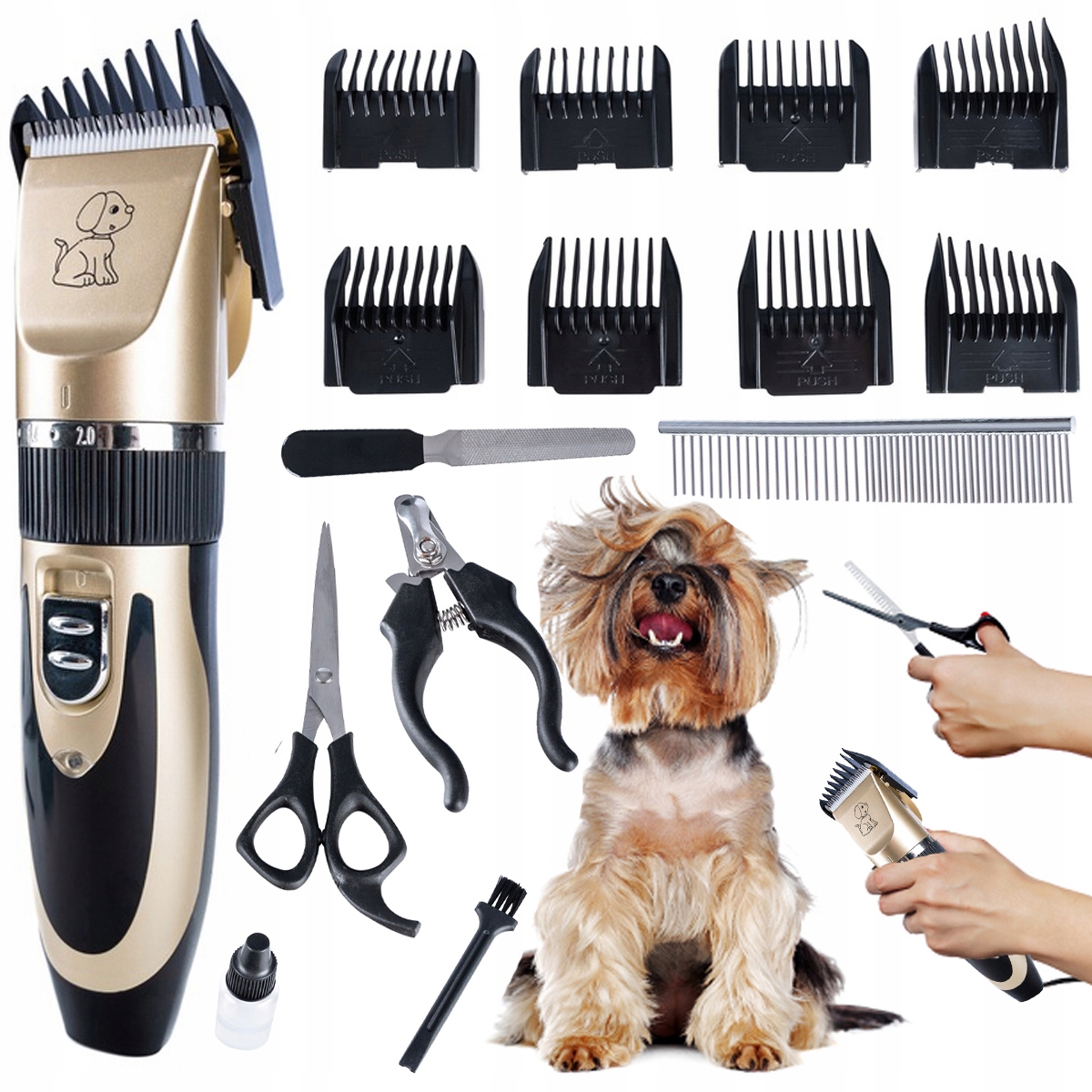 Levně Strojek Na Stříhání Psů, Psů, Koček A Zvířat, Tichá Sada Na Akumulátor