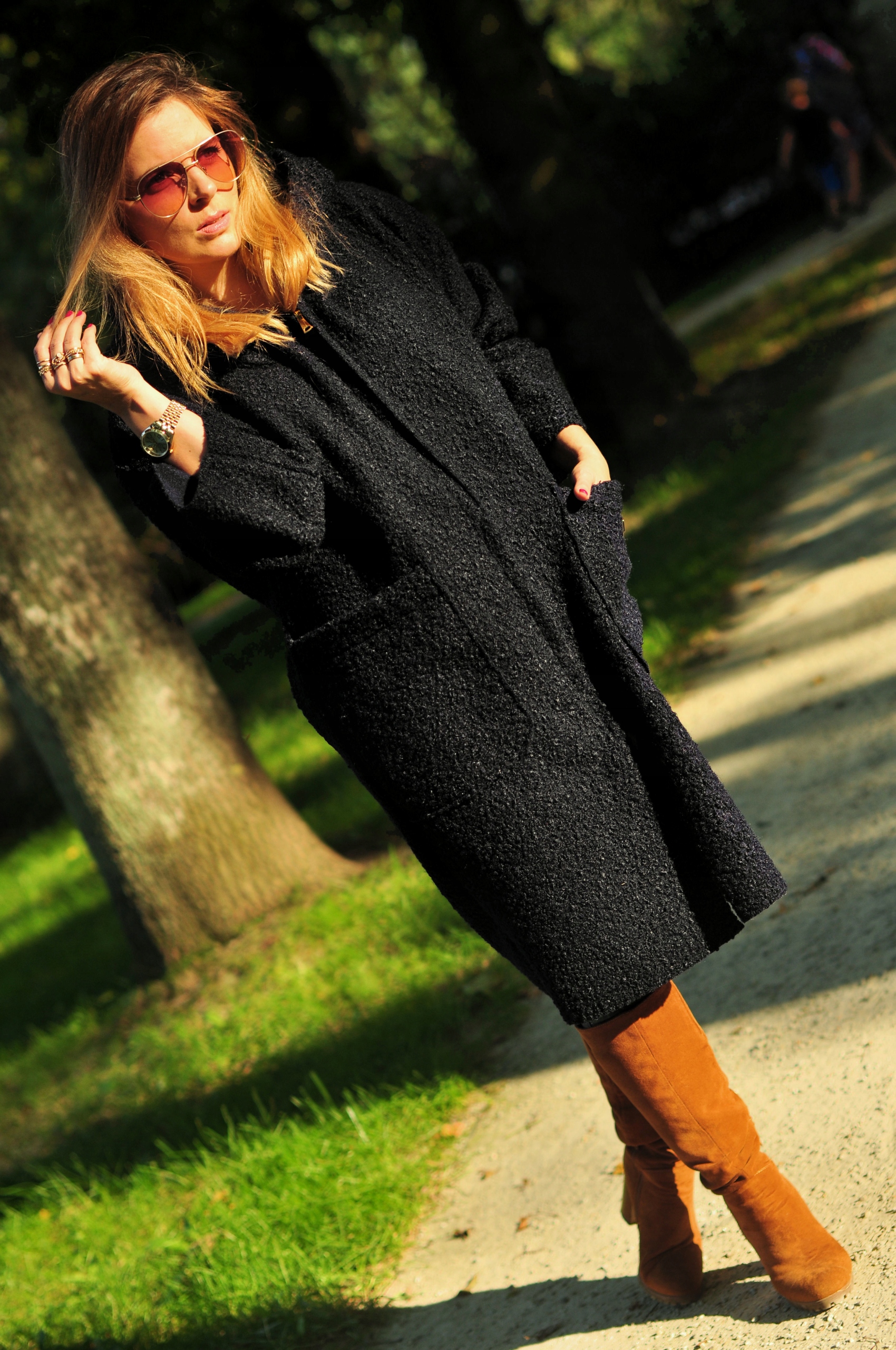 CIEPŁY PŁASZCZ BARANEK z kapturem NA SUWAK red Marka Italy Moda